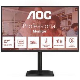 AOC Q27E4CV Monitor Profesional QHD 27 IPS 120Hz Black